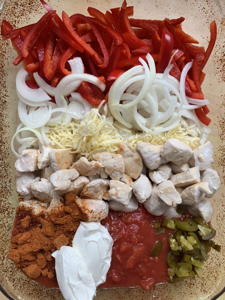 Leftover chicken fajita casserole recipe