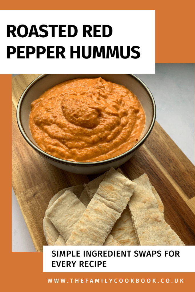 This delicious red pepper hummus recipe is perfect to enjoy this summer as either a lunch or a side to dinner